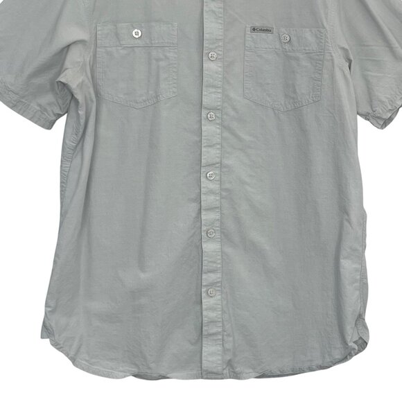 Columbia Short Sleeve ButtonUp Shirt Mens Medium Light Blue - Picture 4 of 7